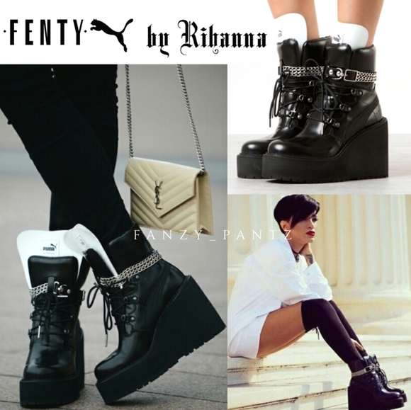 Puma Shoes - FENTY x PUMA x Rihanna Leather Wedge Sneaker Boot
